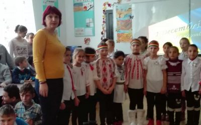 La mulți ani, Draga Românie!, din inimile copiilor școlii gimnaziale din Dorobanțu